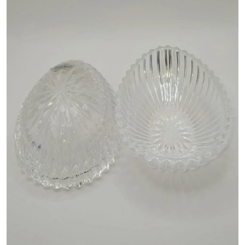 Gorham Chantilly Vintage Lead Crystal Egg Treasure Trinket Box  West Germany